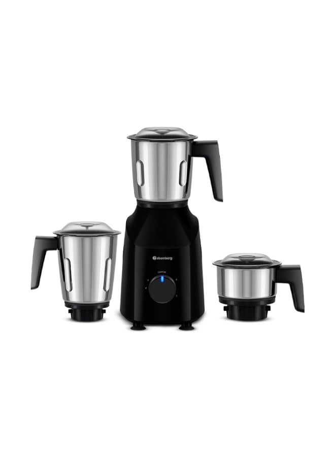 Atomberg Xiana 750 Watt Mixer Grinder | 3 Multipurpose Stainless Steel Jars | Coarse Mode for Silbatta-like Textures | Powerful Intelligent Motor | Easy Fault LED Indication | Gloss Black - Image 1